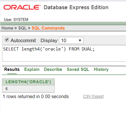 Oracle String LENGTH4() Function