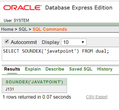 Oracle String SOUNDEX() Function