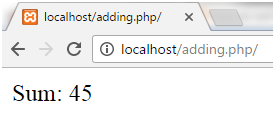 PHP Adding two numbers 1