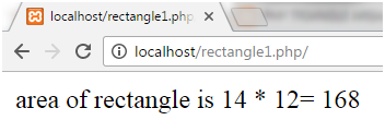 PHP Area of rectangle 1