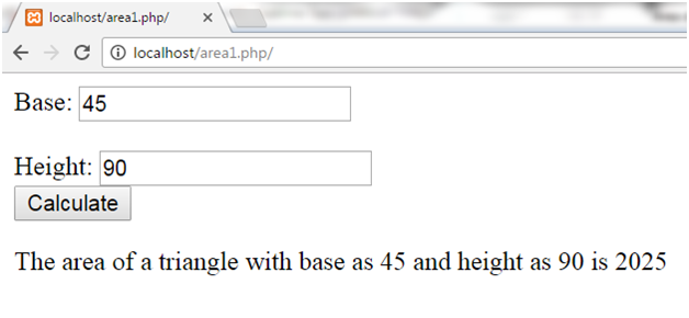 PHP Area of triangle 2