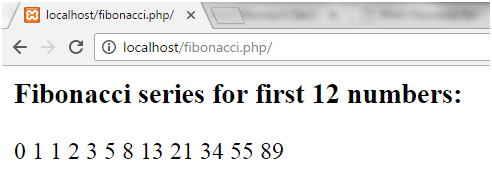PHP Fibonacci series 1