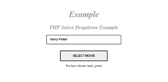 How to get selected option value in PHP