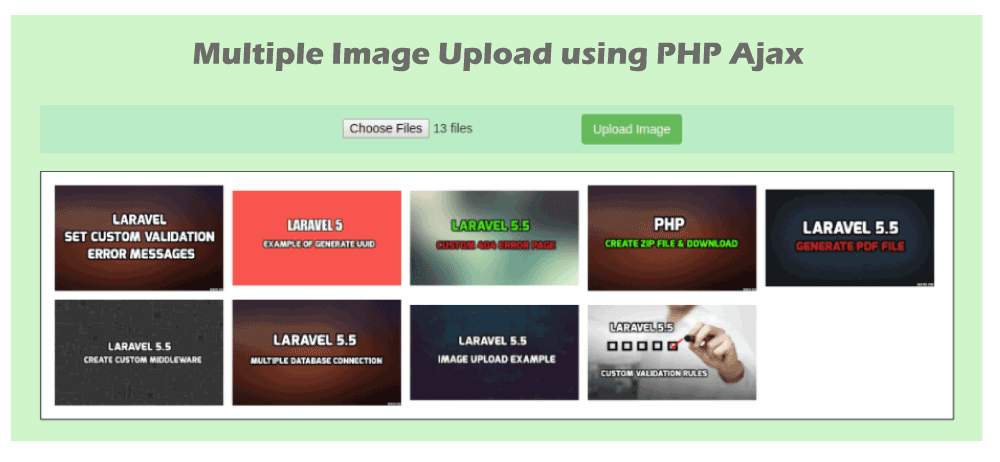 PHP Ajax Multiple Image Upload