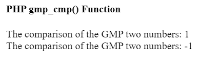 PHP GMP gmp_cmp() Function