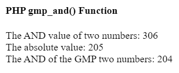 PHP gmp_and()Functions