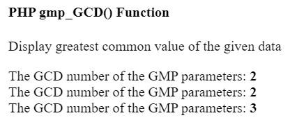 PHP gmp_gcd() Function