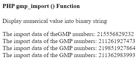 PHP gmp_import() Function