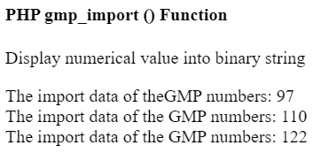 PHP gmp_import() Function