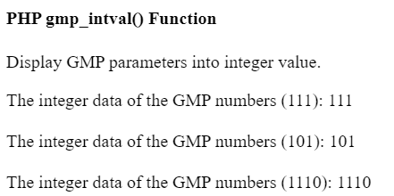 PHP gmp_intval() Function
