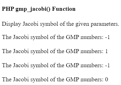 PHP gmp_jacobi() function