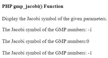 PHP gmp_jacobi() function