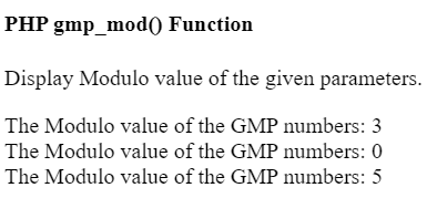 PHP gmp_mod() function