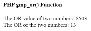 PHP gmp_or() function