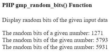 PHP gmp_random_bits() function