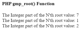 PHP gmp_root() function