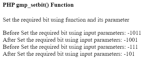 PHP gmp_setbit() function