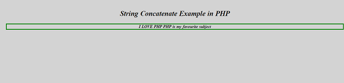 PHP string Concatenation