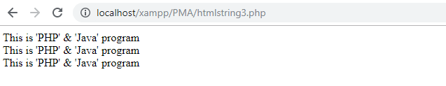PHP String htmlspecialchars() Function