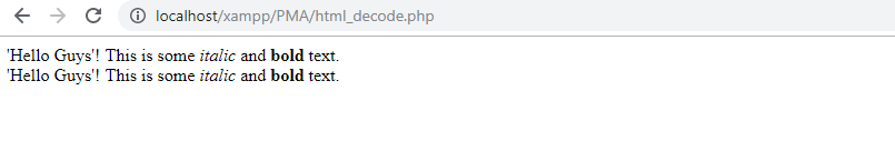 PHP String htmlspecialchars_decode() Function