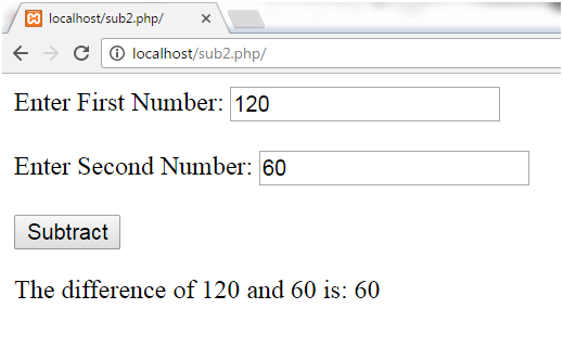 PHP Subtracting two numbers 3