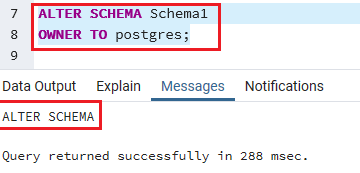 PostgreSQL ALTER Schema