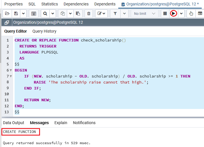 Заменить строку в запросе. Table creating in SQL.