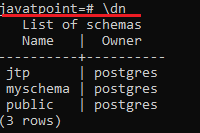 PostgreSQL Create Schema