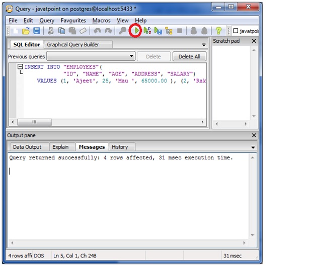 postgresql insert into table all columns