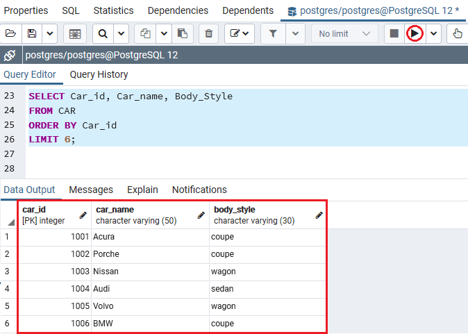 PostgreSQL LIMIT PostgreSQL 