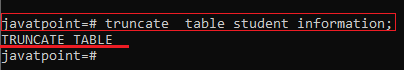 PostgreSQL TRUNCATE TABLE