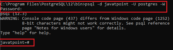 Psql Commands Javatpoint