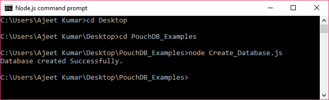 PouchDB Create database 1