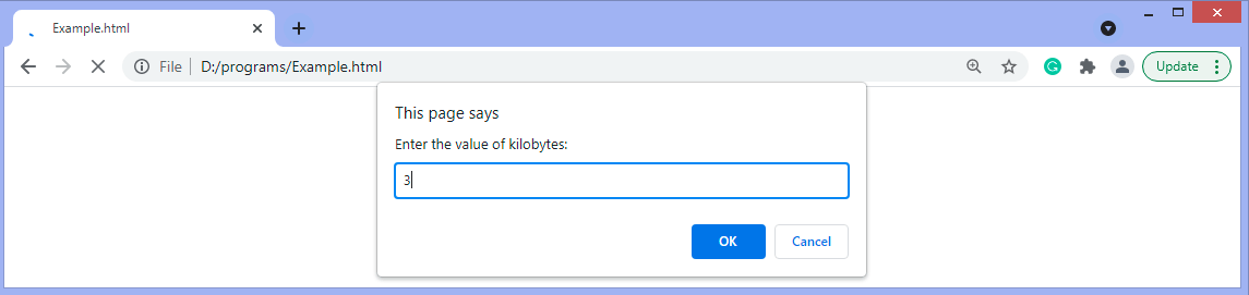 Program to convert Kilobytes to bytes and bits