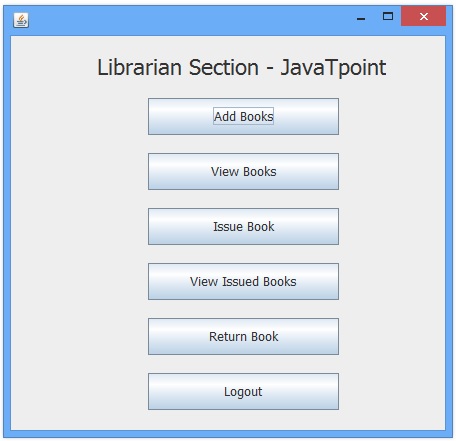 library project in java swing 3