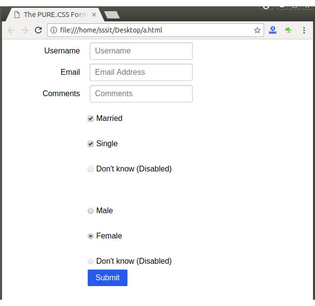Pure CSS Form javatpoint