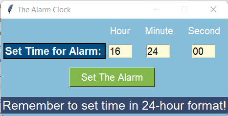 Alarm Clock with GUI in Python