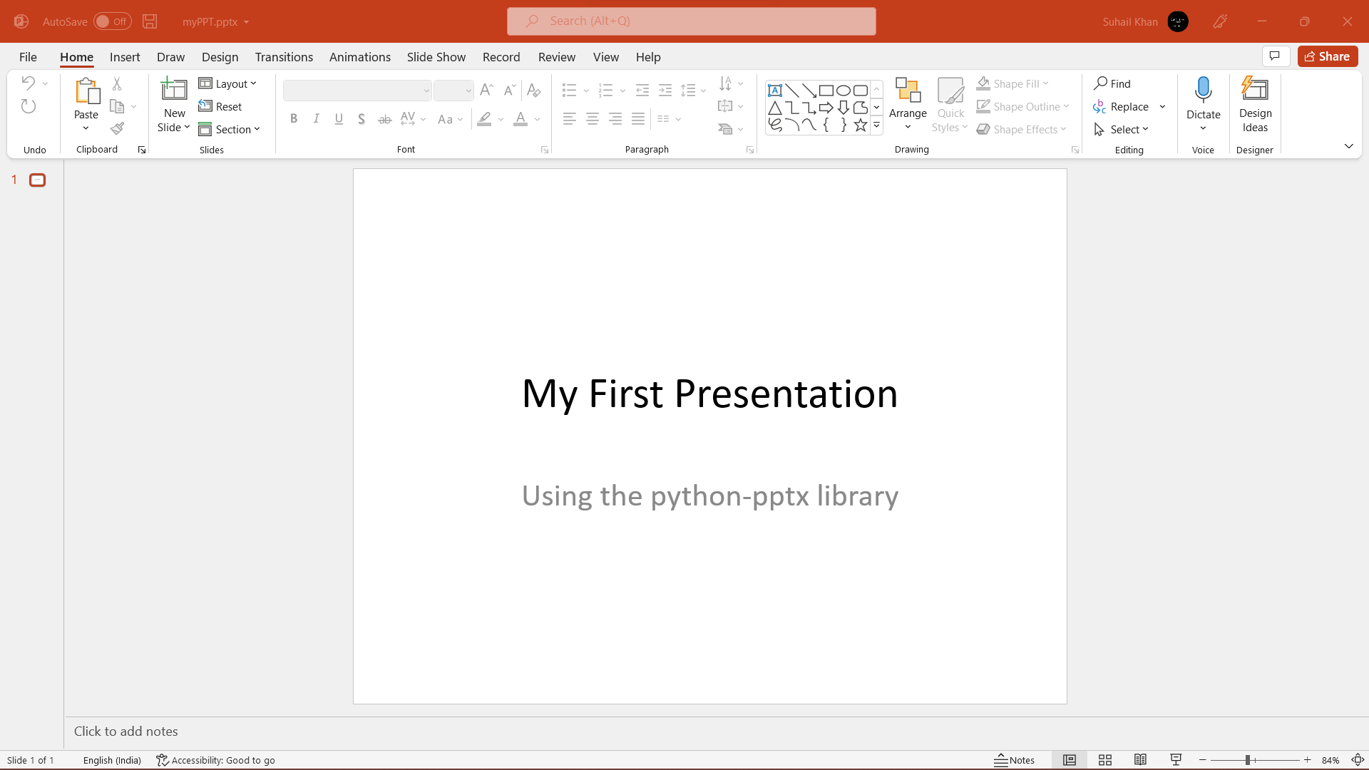 creating a presentation in python