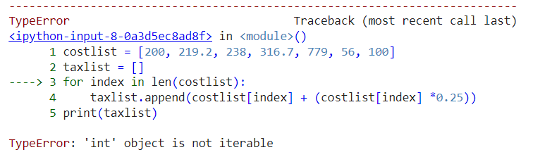 int object is not iterable