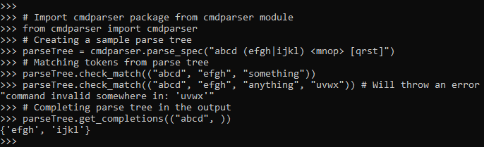 Python Cmdparser Module