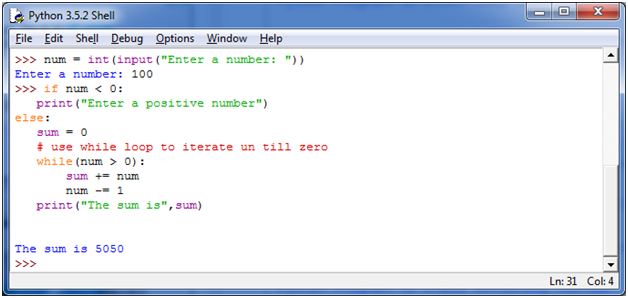 Python Sum Of Natural Numbers Javatpoint