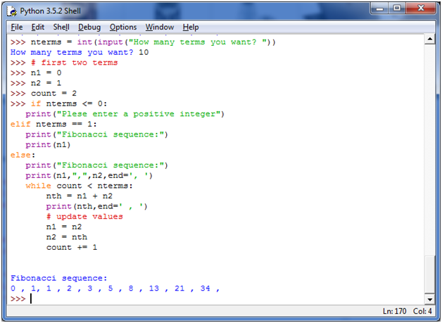 Write A Python Program To Print Fibonacci Series