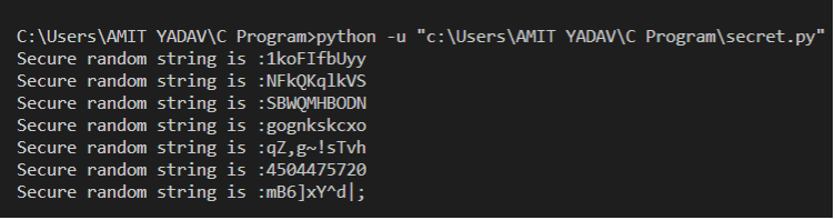 Generate Random Characters Python