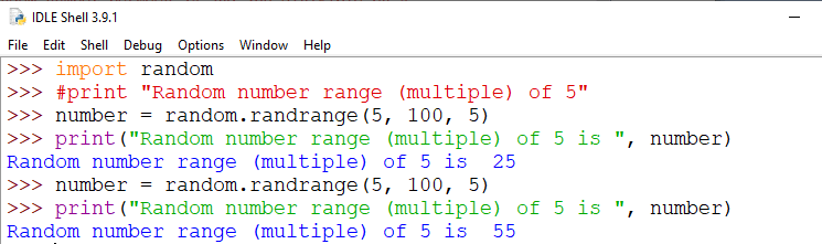 Python random randrange()