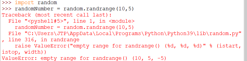 Python random randrange()