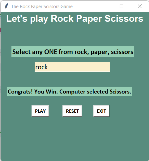 Rock Paper Scissors Game in Python