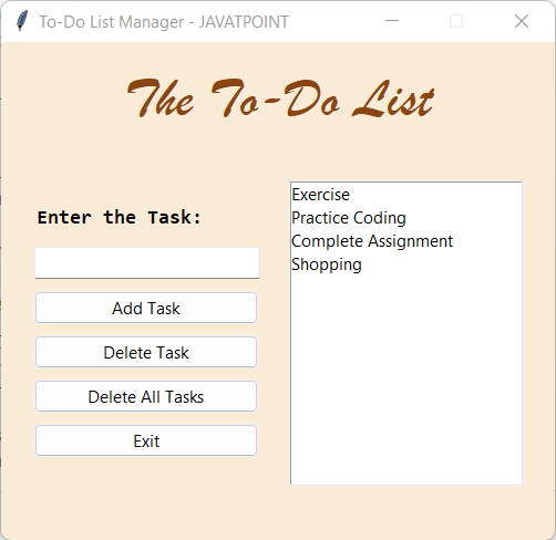 Simple To-Do List GUI Application in Python