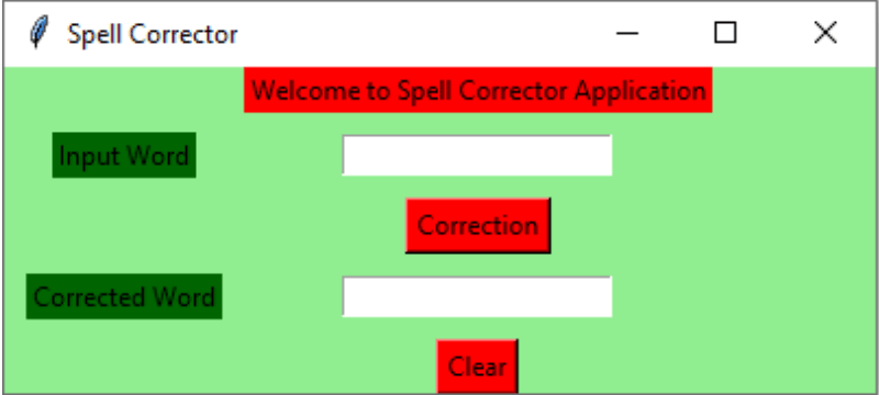 Spell Corrector GUI using Tkinter in Python