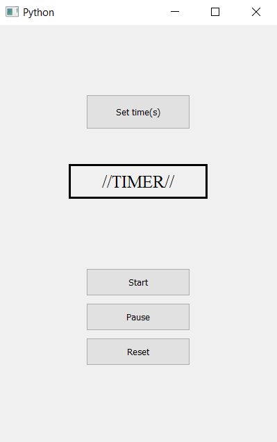 Timer Application using PyQt5