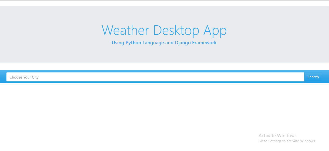 Weather App in Django